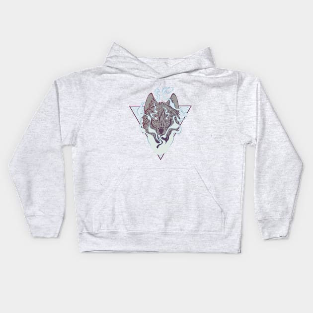 Spirit wolf Kids Hoodie by Jess Adams